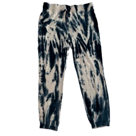 Young Fabulous & Broke Tie Dye Navy & Cream Soft Sweatpants Joggers Size L - Picture 1 of 10